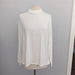 NEW Women's Woolover White Turtleneck XL Stretchy